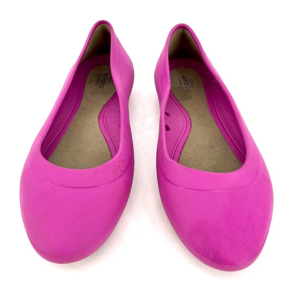 CROCS Shoes - Crocs: women’s orchid pink rubber Iconic comfort flats (8)